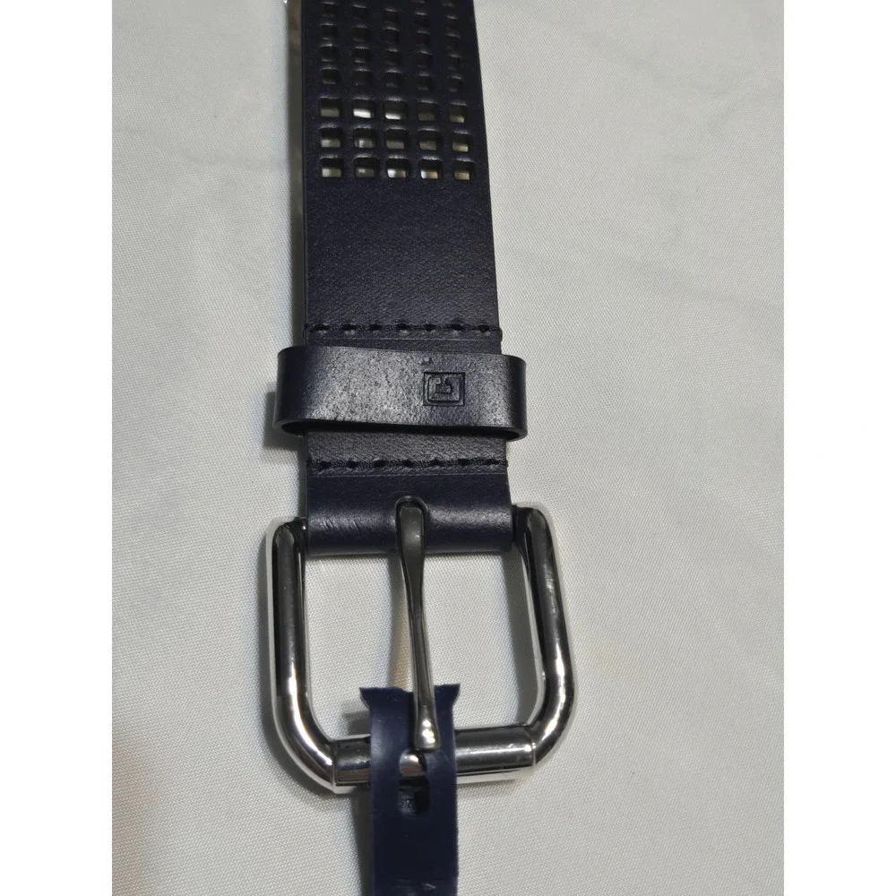 Chaps Perforated Navy Blue Mens Belt NWT Size Med Up To 40